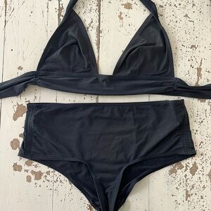 ERES Swim Paris charcoal grey bikini retro hipster bottoms. Super chic
